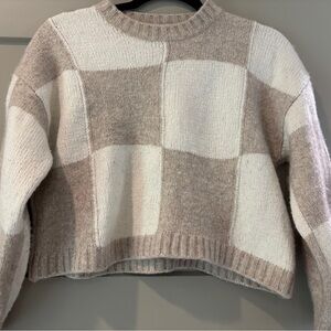 Splendid Beige and Cream Block Sweater